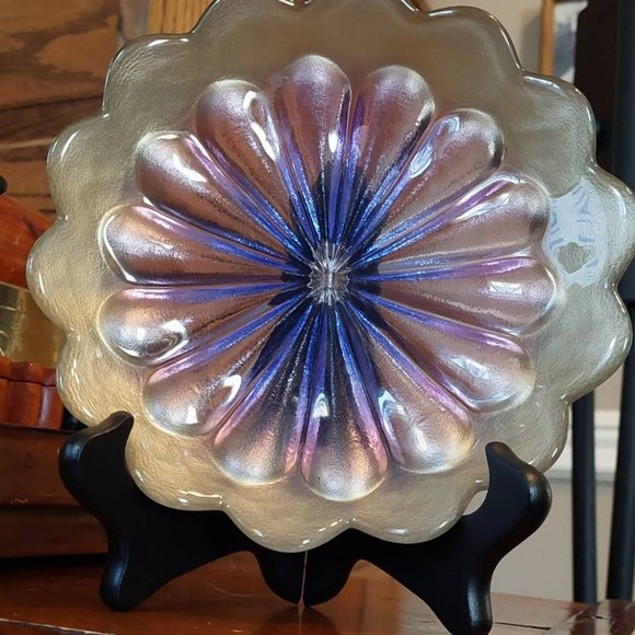Vintage Walther Glas Artglass Purple and Gold Plate - Picture 9 of 11